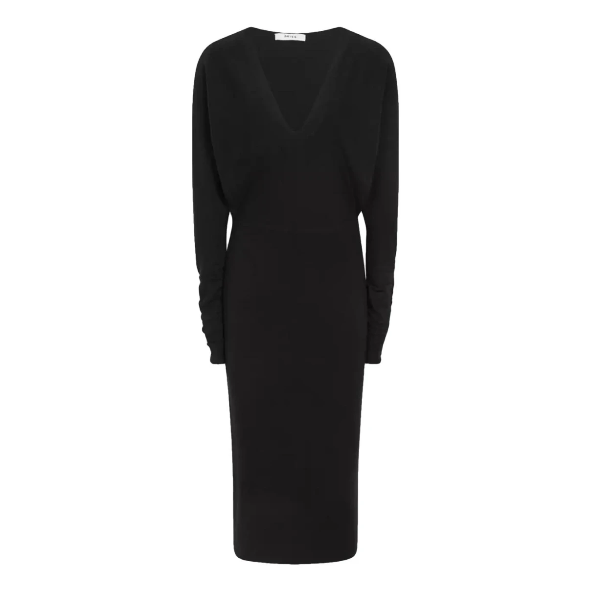 Pre-owned Reiss Cashmere Mid-length Dress In Black