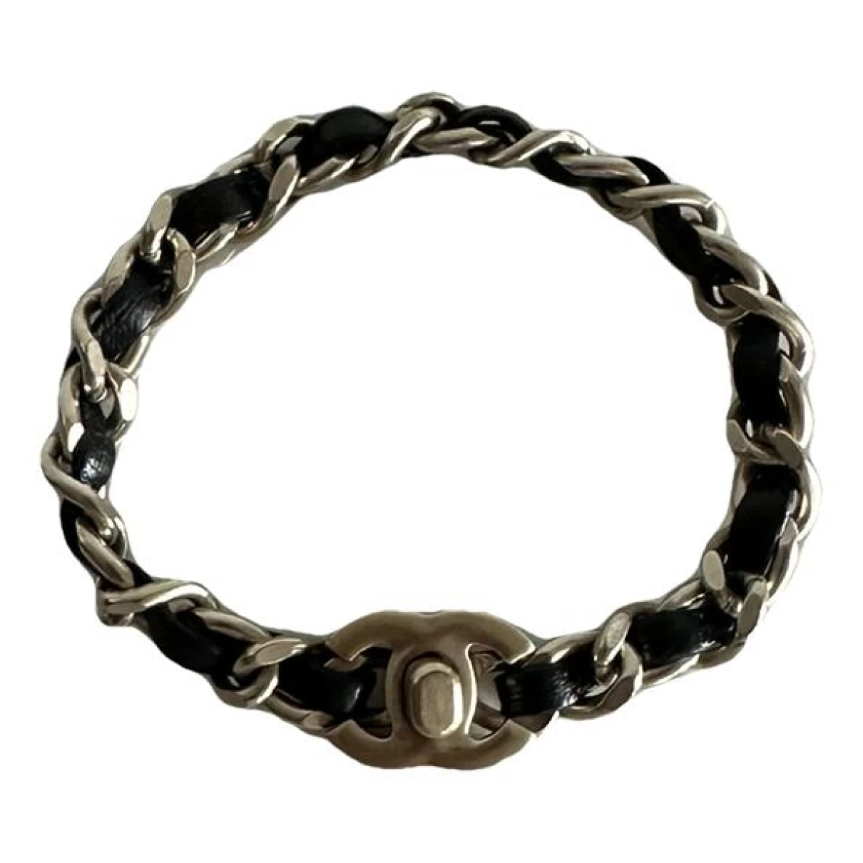 Pre-owned Chanel Leather Bracelet In Black