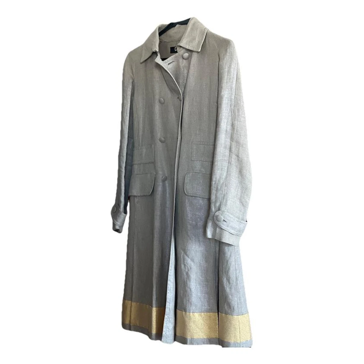 Pre-owned Bally Silk Trench Coat In Beige