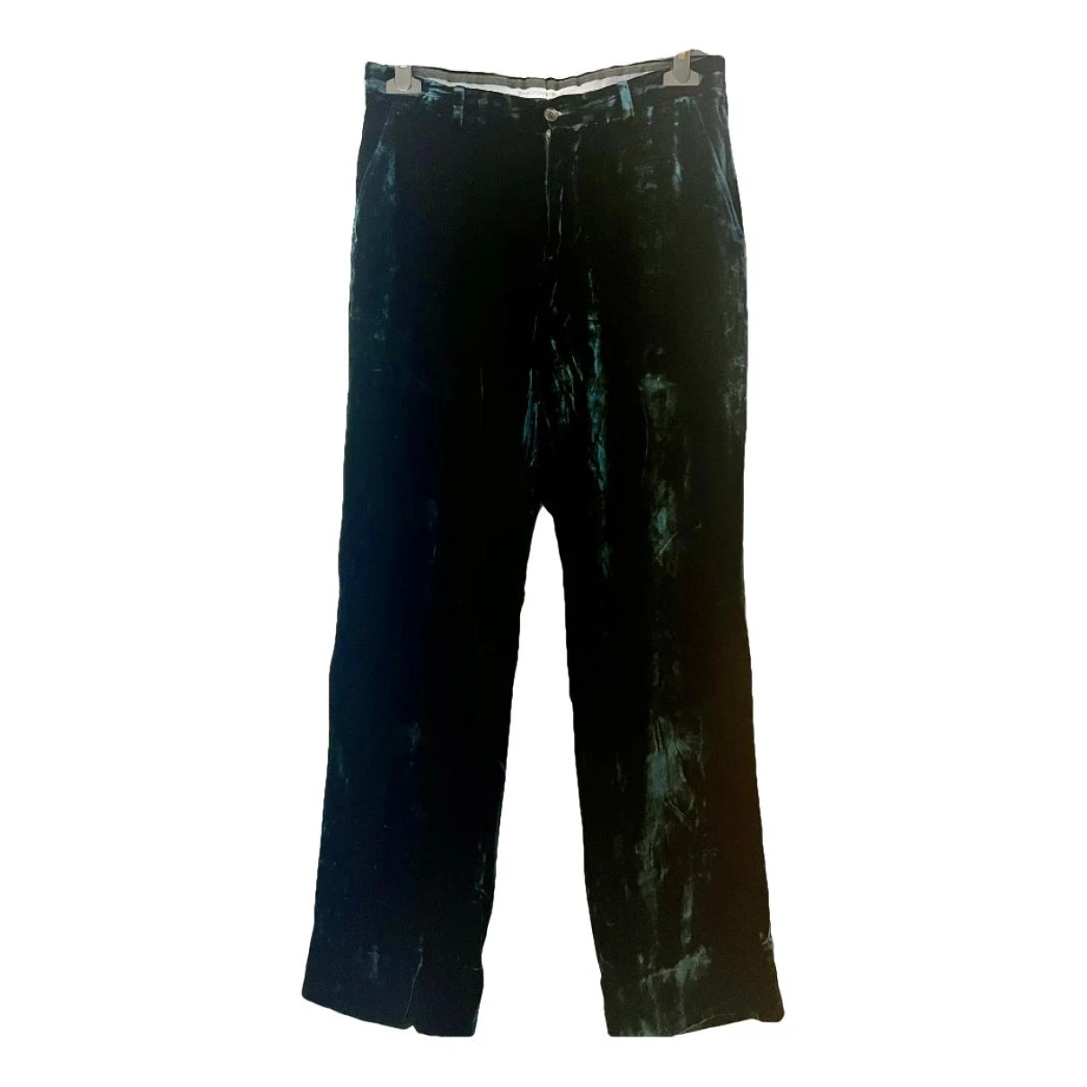 Pre-owned Emporio Armani Velvet Trousers In Green