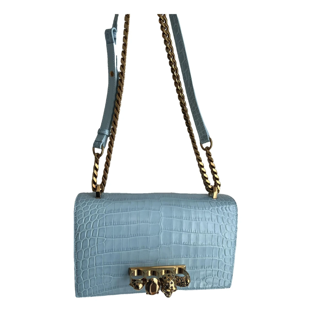 Pre-owned Alexander Mcqueen Leather Handbag In Blue
