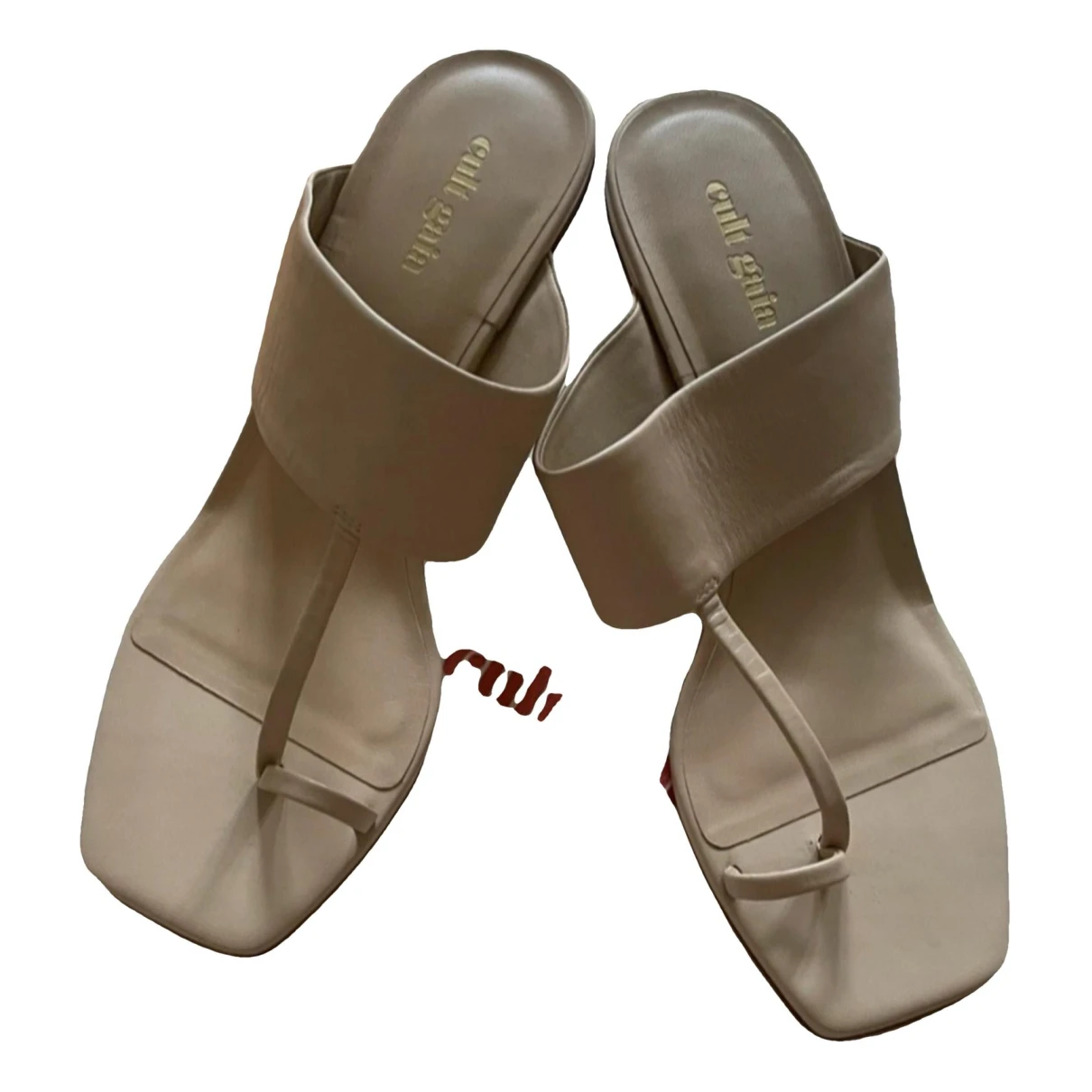 Pre-owned Cult Gaia Leather Sandals In Beige