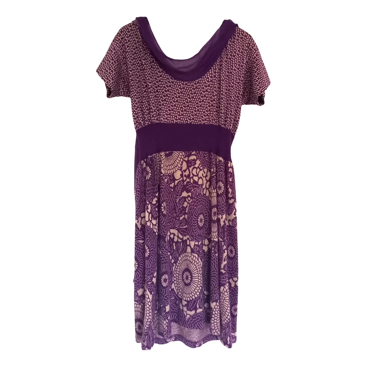 Pre-owned Kenzo Cashmere Mid-length Dress In Purple