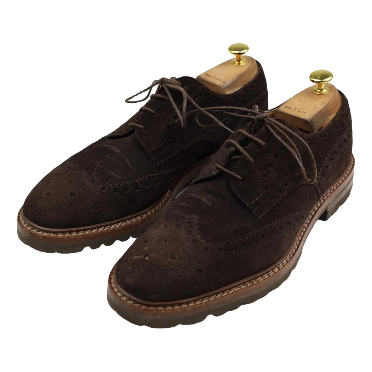 Pre-owned Kiton Lace Ups In Brown