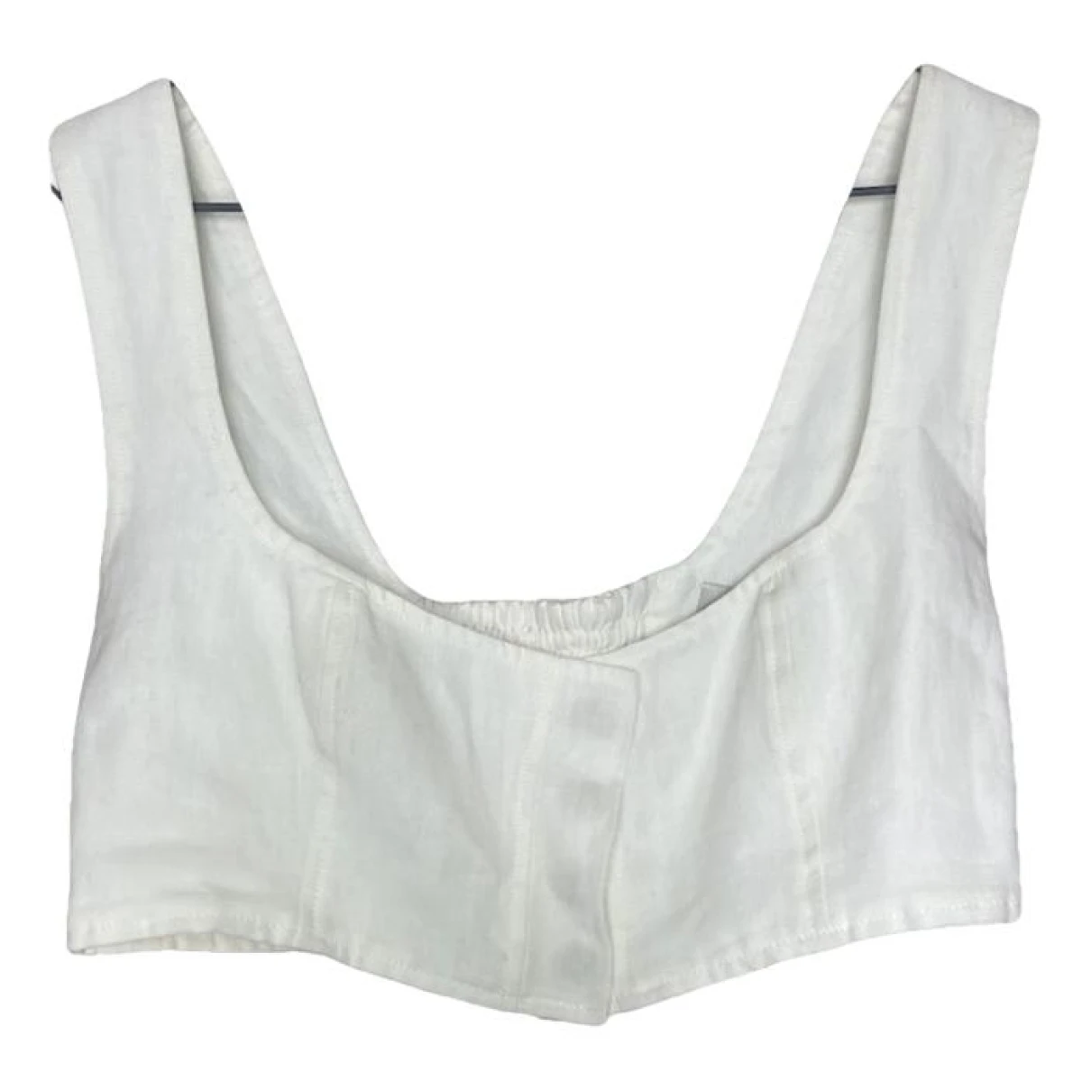 Pre-owned Le Kasha Linen Corset In White