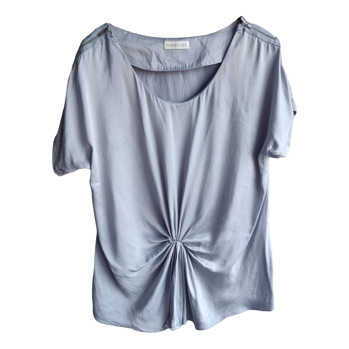 Pre-owned Whistles Silk T-shirt In Grey