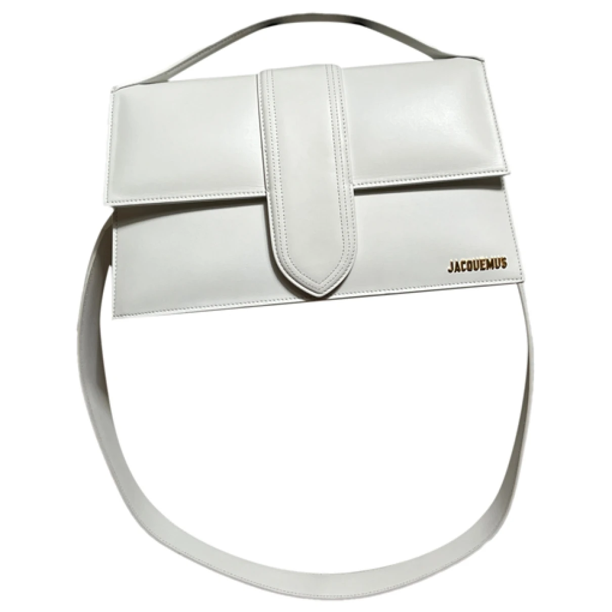 Pre-owned Jacquemus Le Grand Bambino Leather Crossbody Bag In White