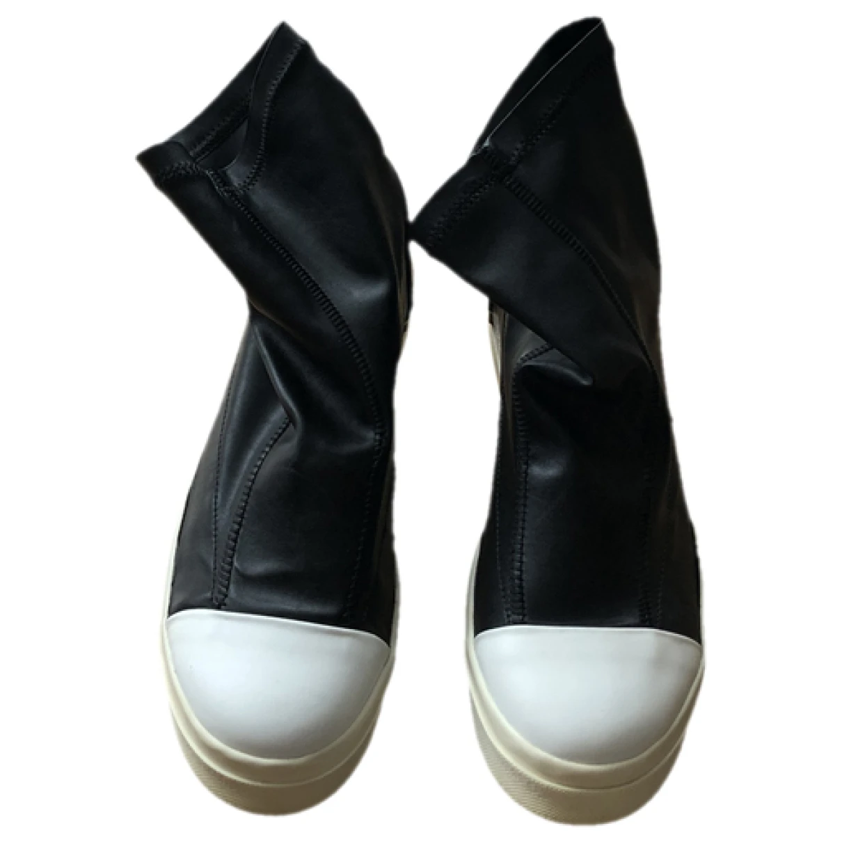 Pre-owned Cinzia Araia Leather High Trainers In Black