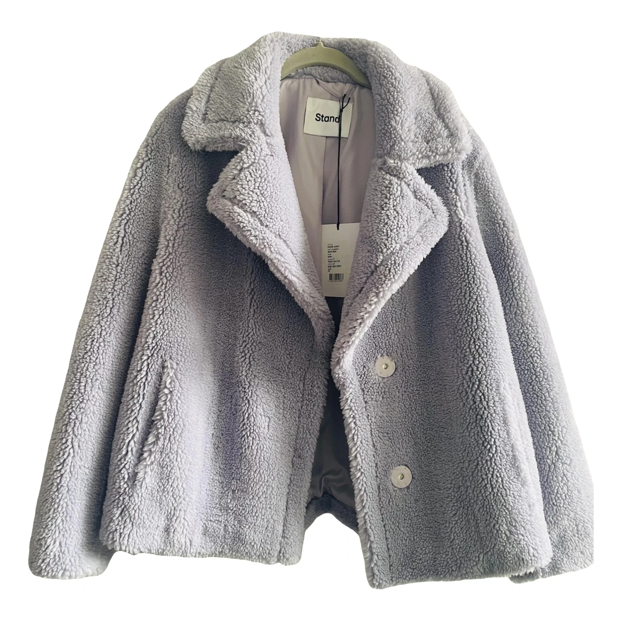 Pre-owned Stand Studio Faux Fur Coat In Grey