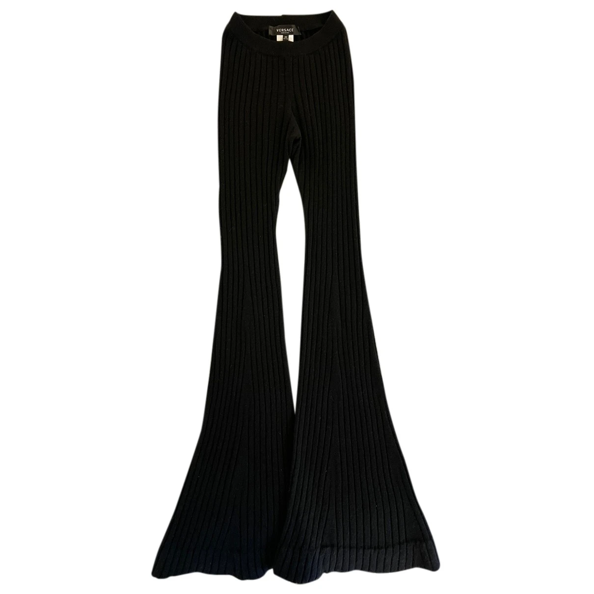 Pre-owned Versace Cashmere Trousers In Black