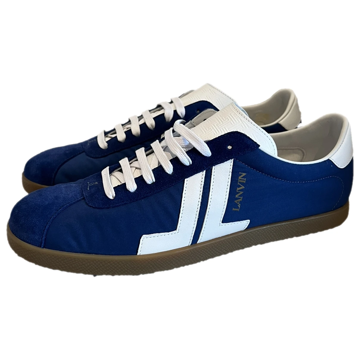 Pre-owned Lanvin Cloth Low Trainers In Blue