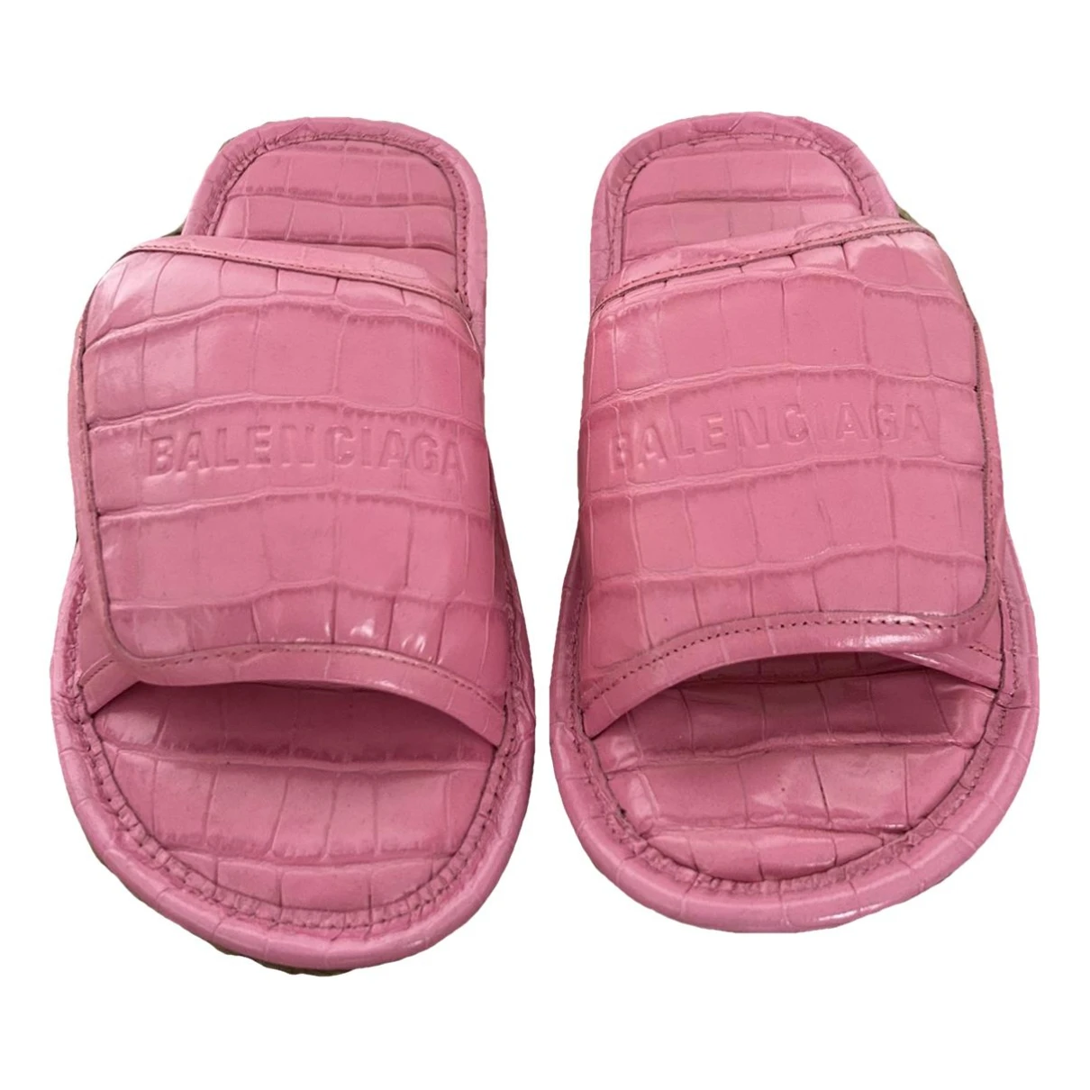 Pre-owned Balenciaga Leather Mules In Pink