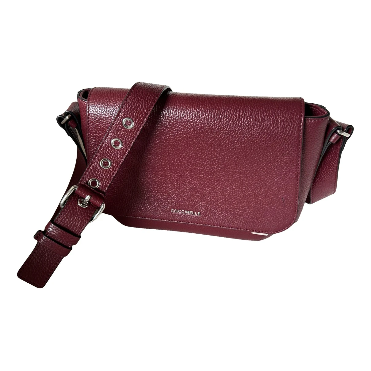 Pre-owned Coccinelle Leather Crossbody Bag In Burgundy