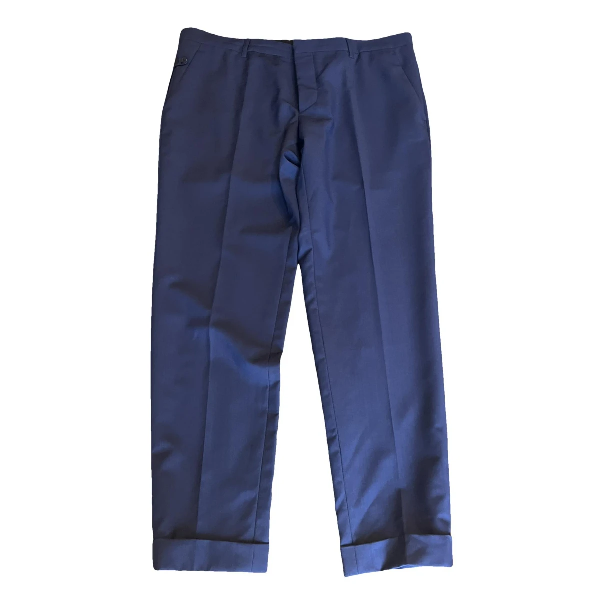 Pre-owned Prada Wool Trousers In Blue