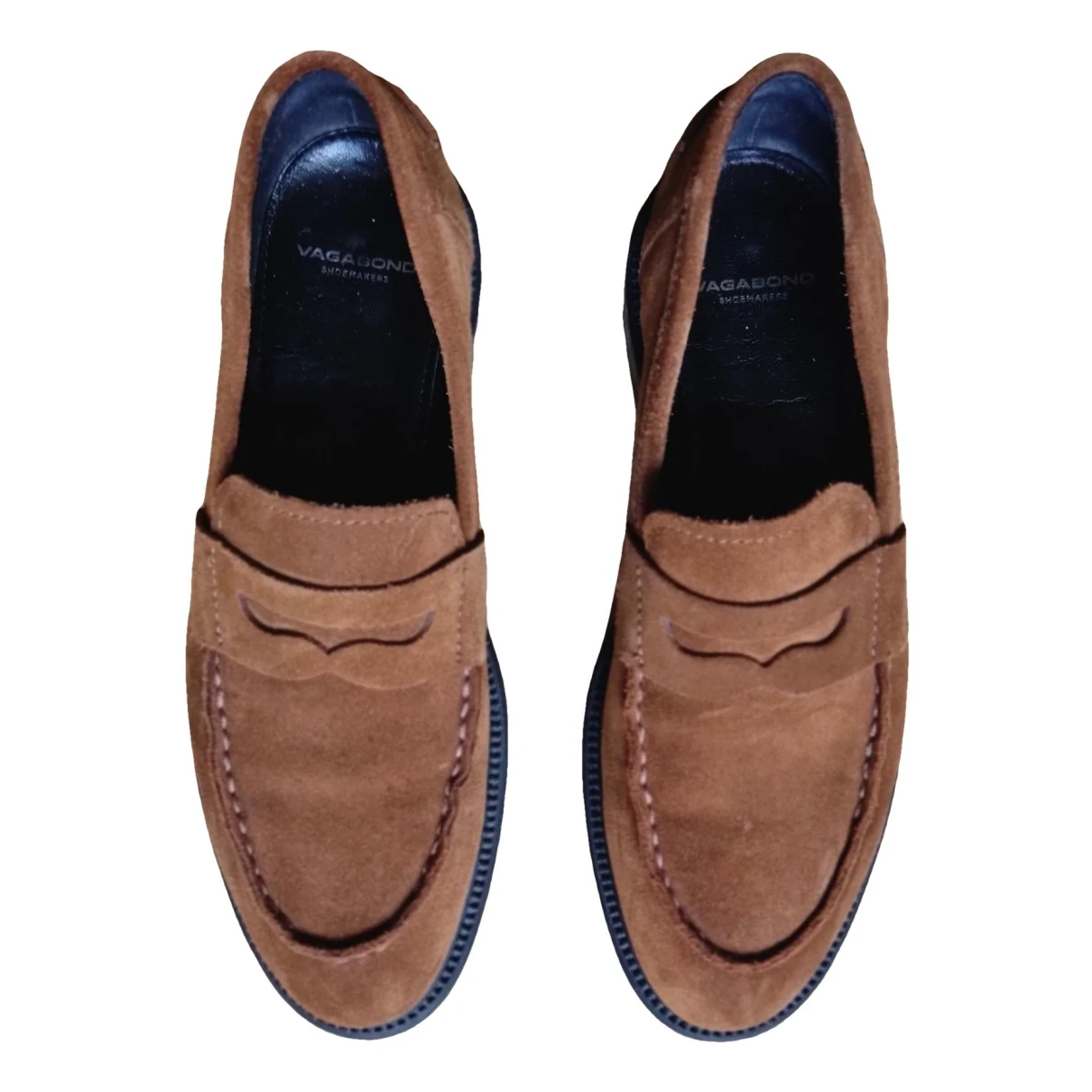 Pre-owned Vagabond Flats In Brown