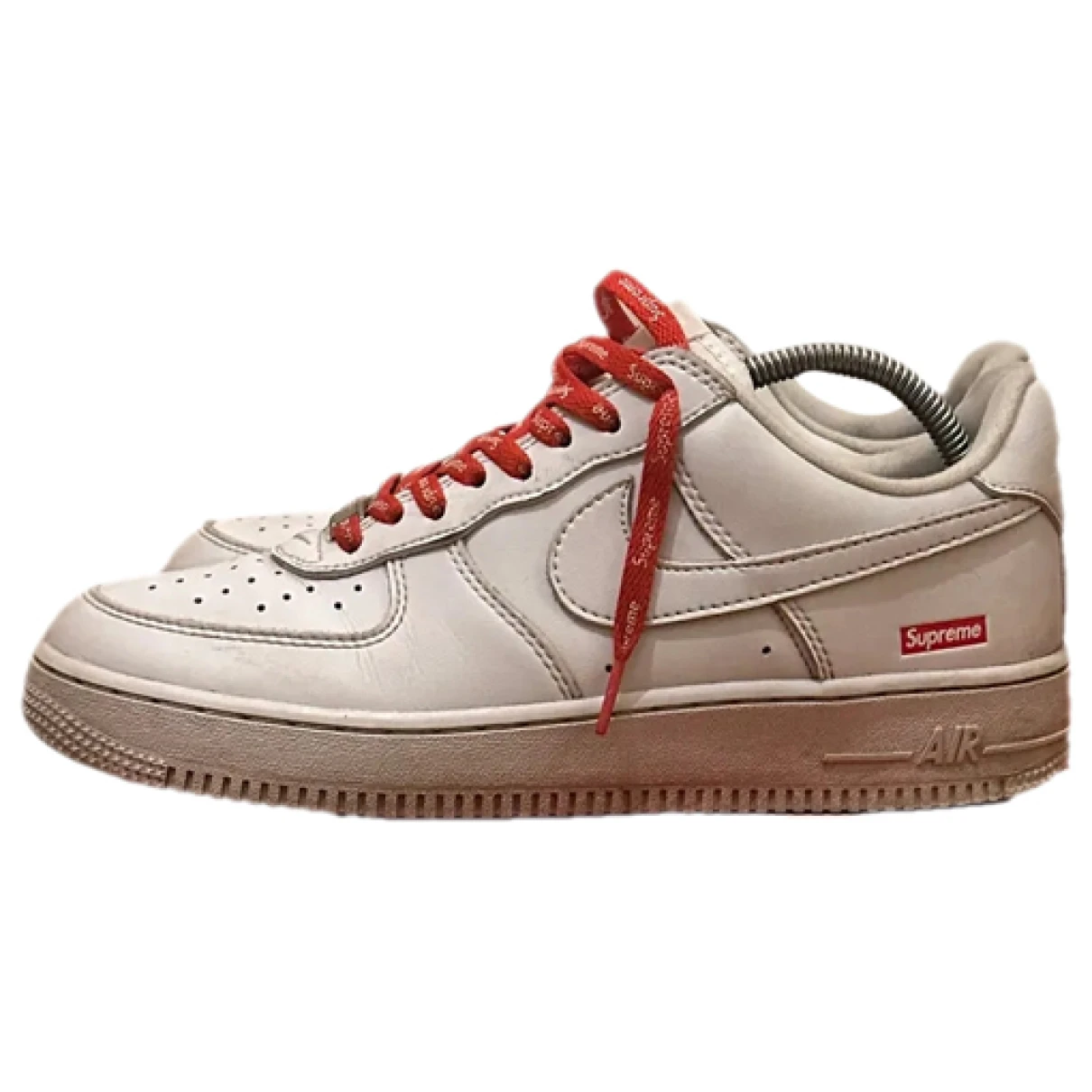 Pre-owned Nike X Supreme Leather Trainers In White