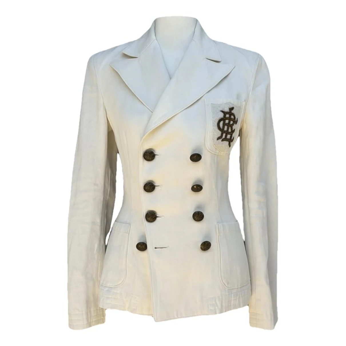 Pre-owned Ralph Lauren Linen Blazer In White