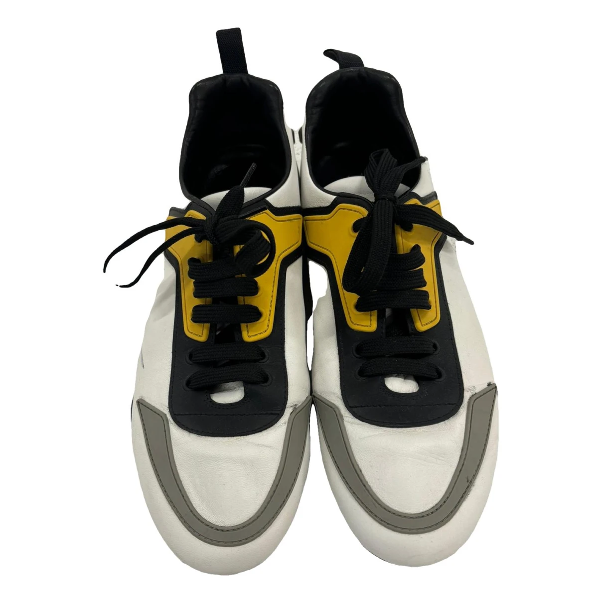 Pre-owned Prada Leather Low Trainers In White