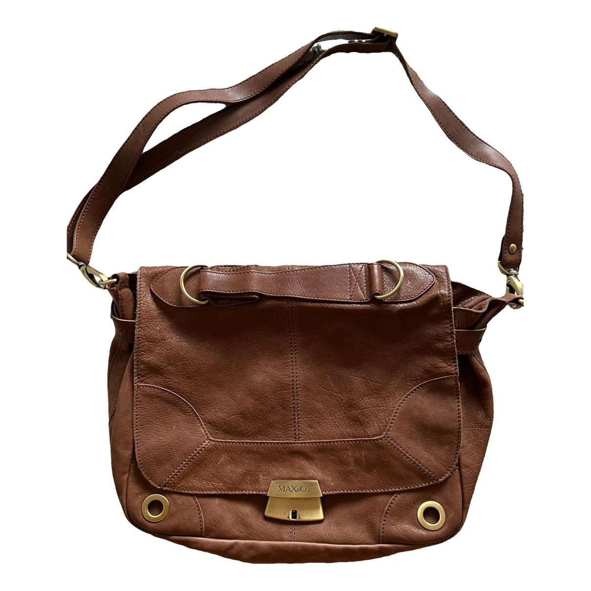 Pre-owned Max & Co Leather Satchel In Brown