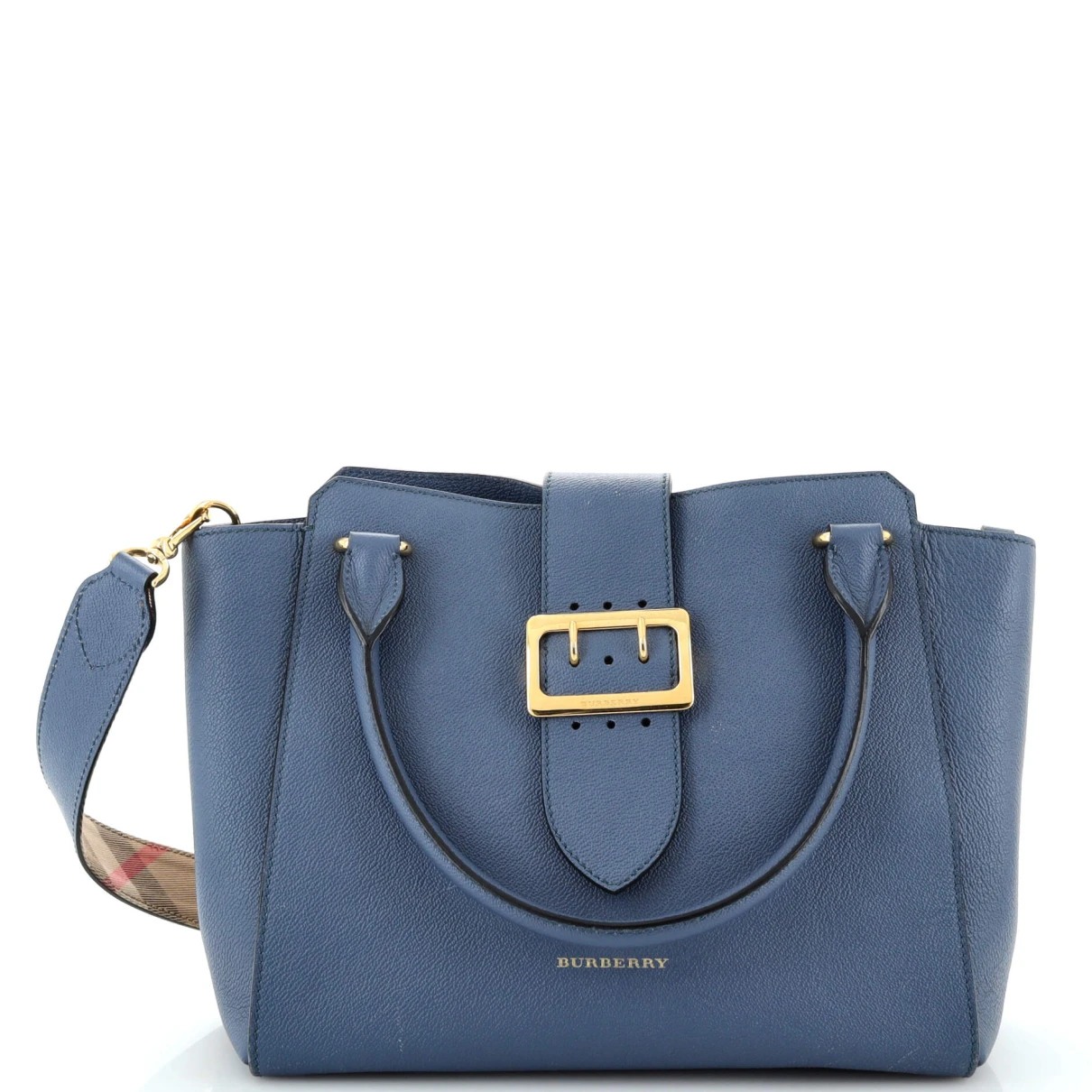 Pre-owned Burberry Leather Tote In Blue