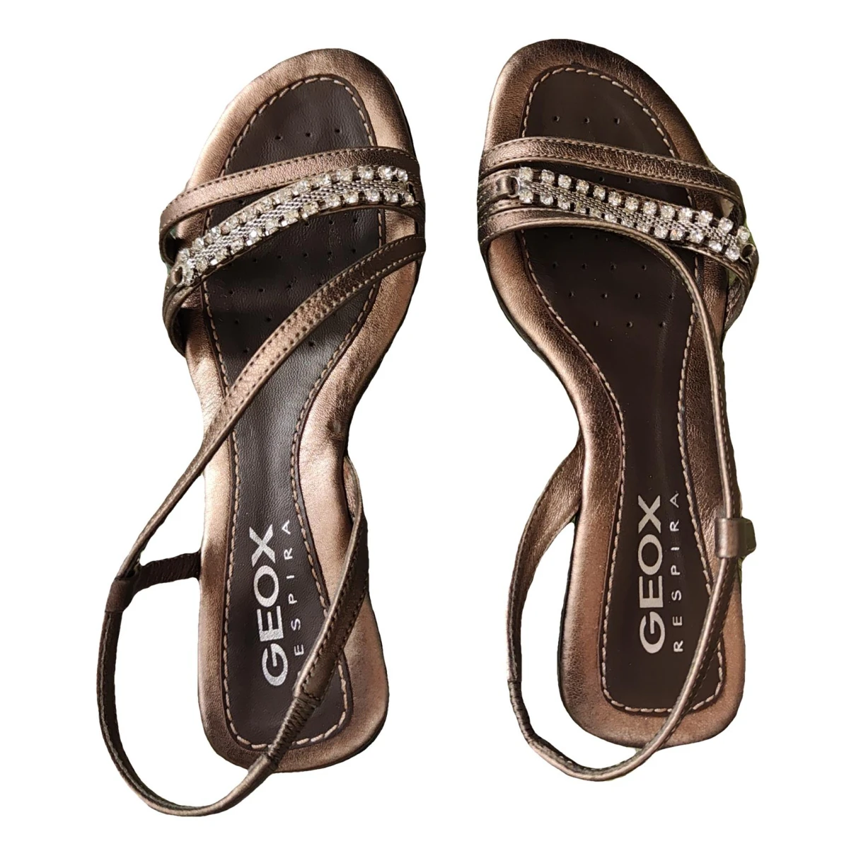 Pre-owned Geox Glitter Sandals In Metallic