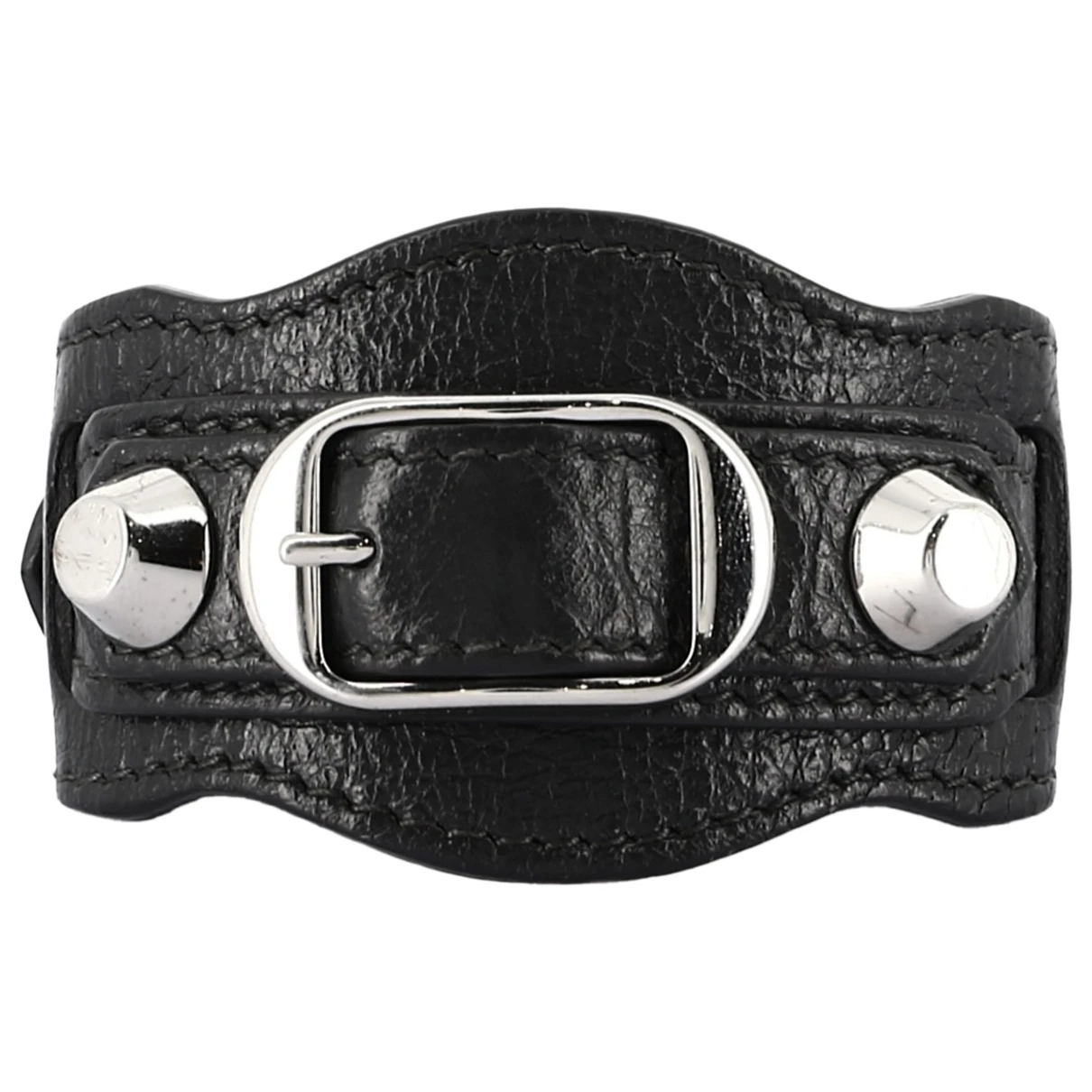 Pre-owned Balenciaga Leather Bracelet In Anthracite