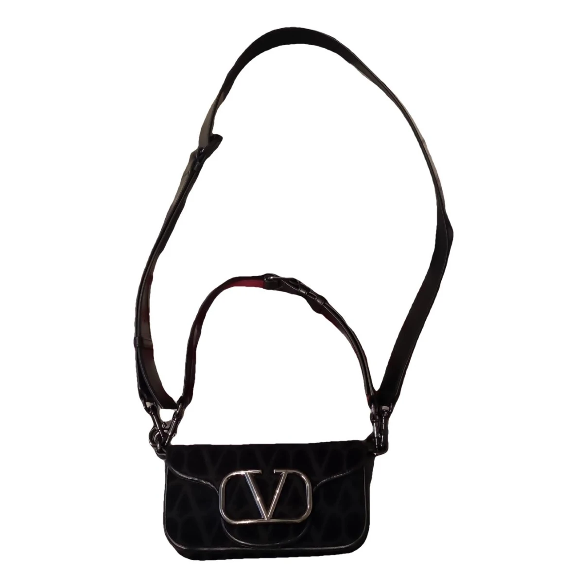 Pre-owned Valentino Garavani Loco Velvet Handbag In Black