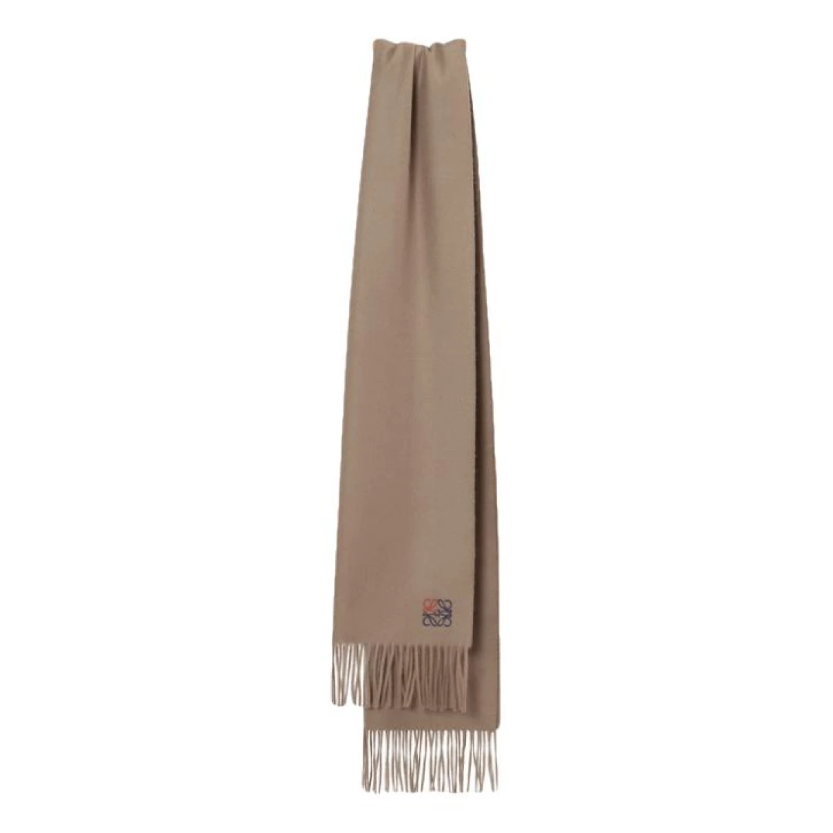 Pre-owned Loewe Cashmere Scarf In Camel