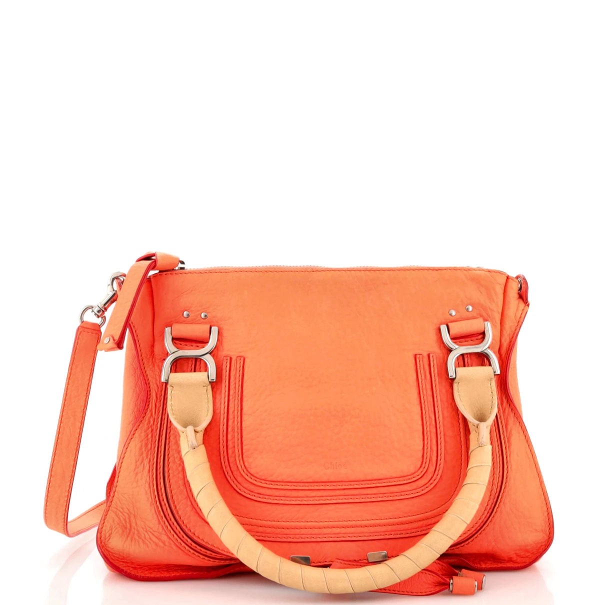 Pre-owned Chloé Leather Satchel In Orange