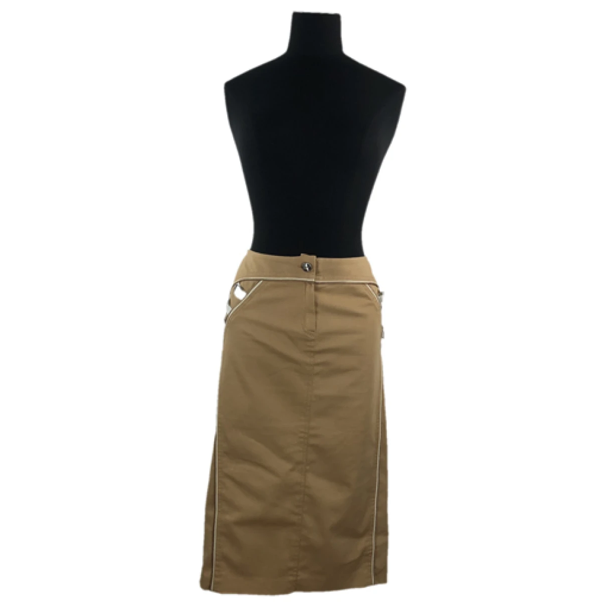Pre-owned Mugler Mid-length Skirt In Beige