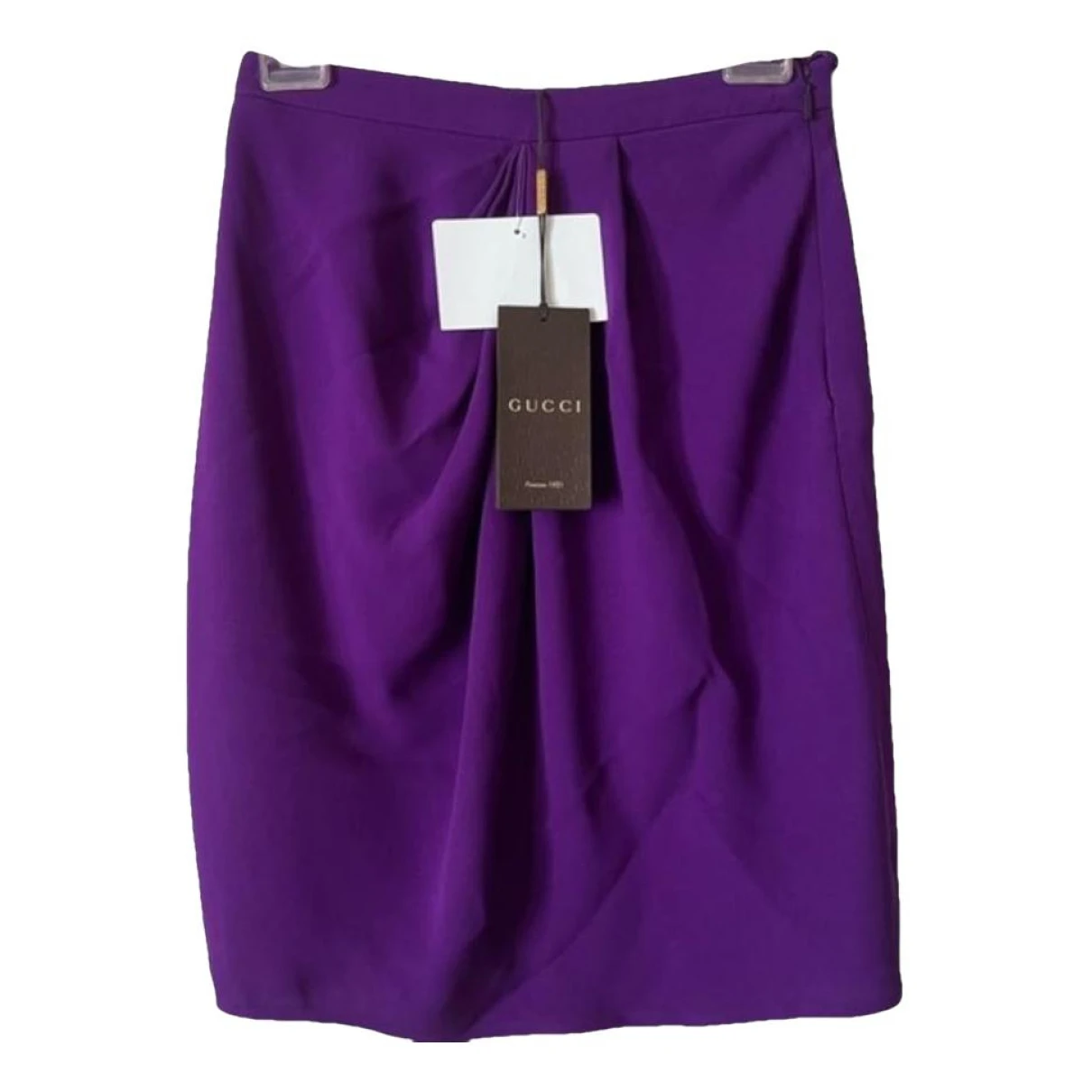 Pre-owned Gucci Silk Mini Skirt In Purple