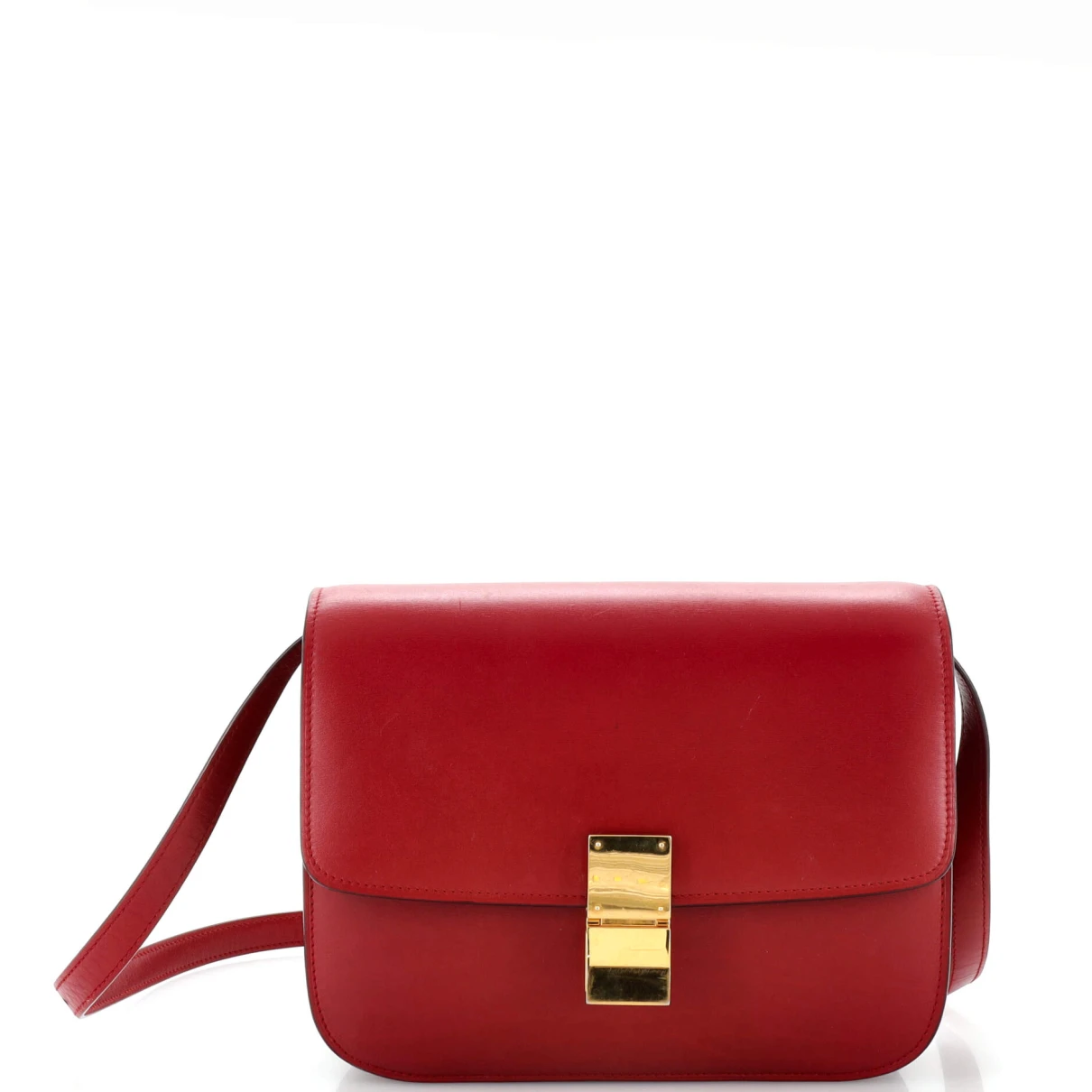 Pre-owned Celine Leather Crossbody Bag In Red