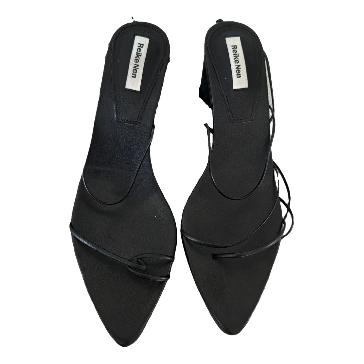 Pre-owned Reike Nen Leather Sandal In Black