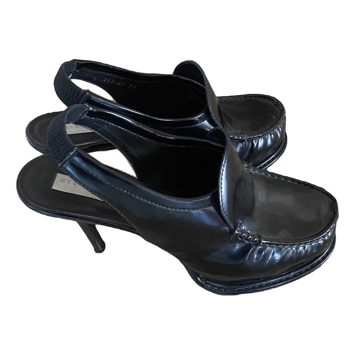 Pre-owned Stella Mccartney Leather Mules & Clogs In Black