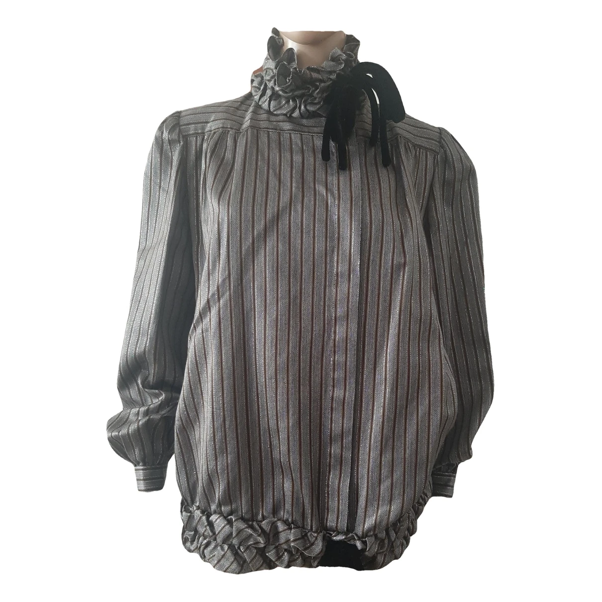 Pre-owned Valentino Silk Blouse In Grey
