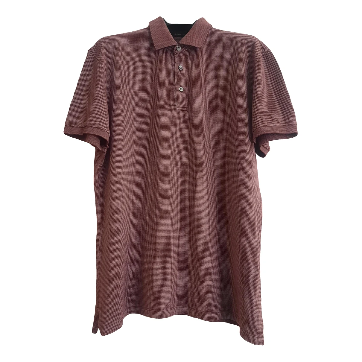 Pre-owned Ermenegildo Zegna Silk Polo Shirt In Burgundy