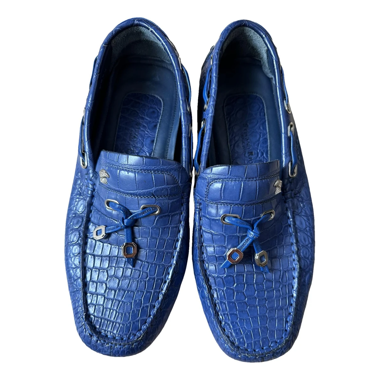 Pre-owned Stefano Ricci Leather Flats In Blue