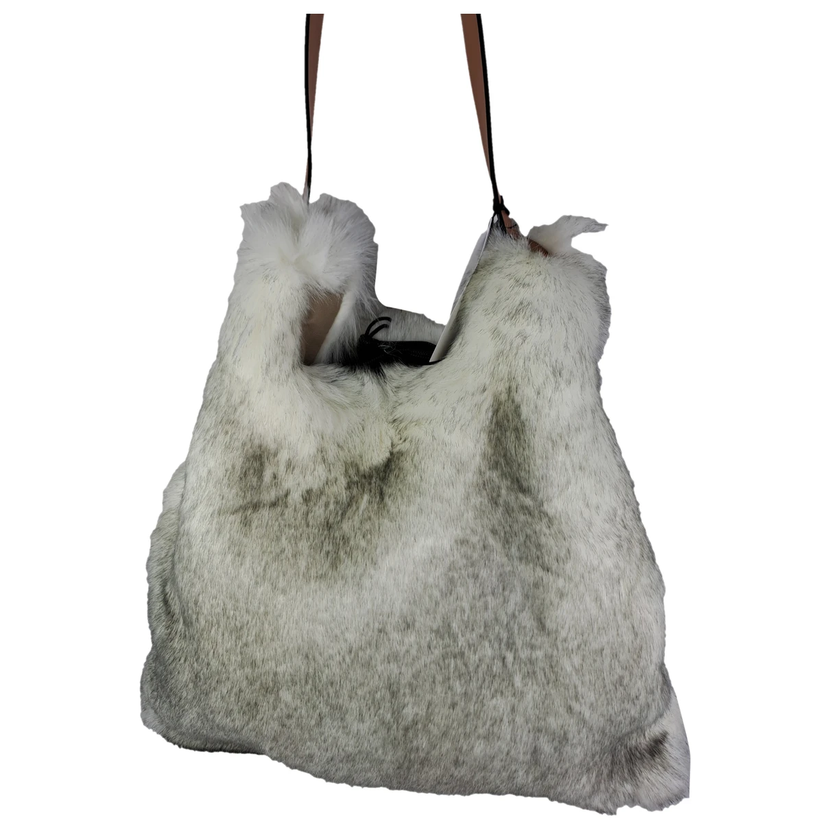 Pre-owned Anita Bilardi Faux Fur Handbag In Grey