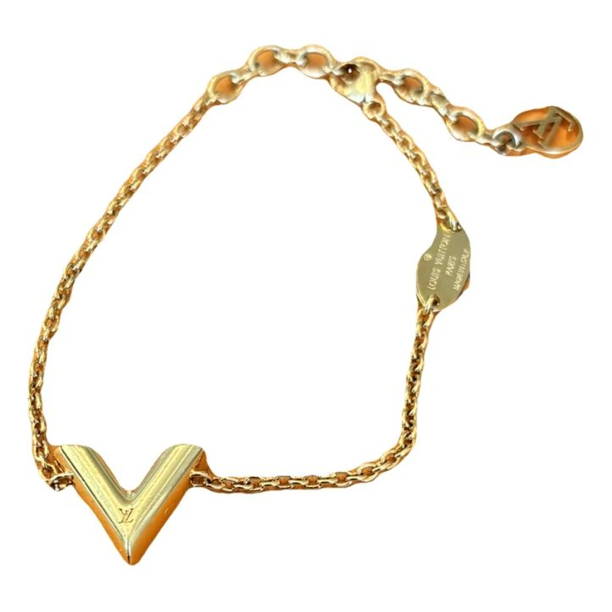 Pre-owned Louis Vuitton Essential V Bracelet In Gold