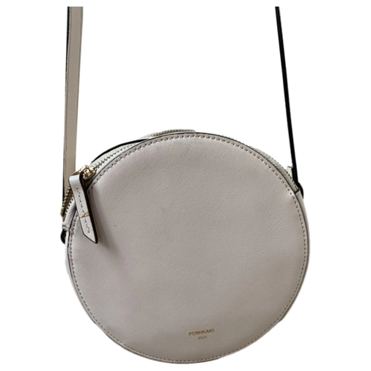 Pre-owned Pomikaki Leather Crossbody Bag In White