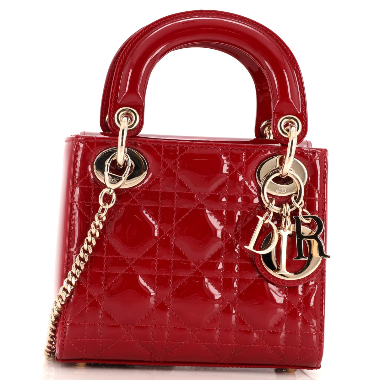 Pre-owned Dior Patent Leather Handbag In Red