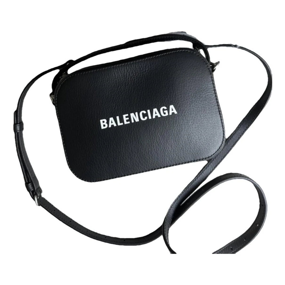 Pre-owned Balenciaga Camera Leather Crossbody Bag In Black