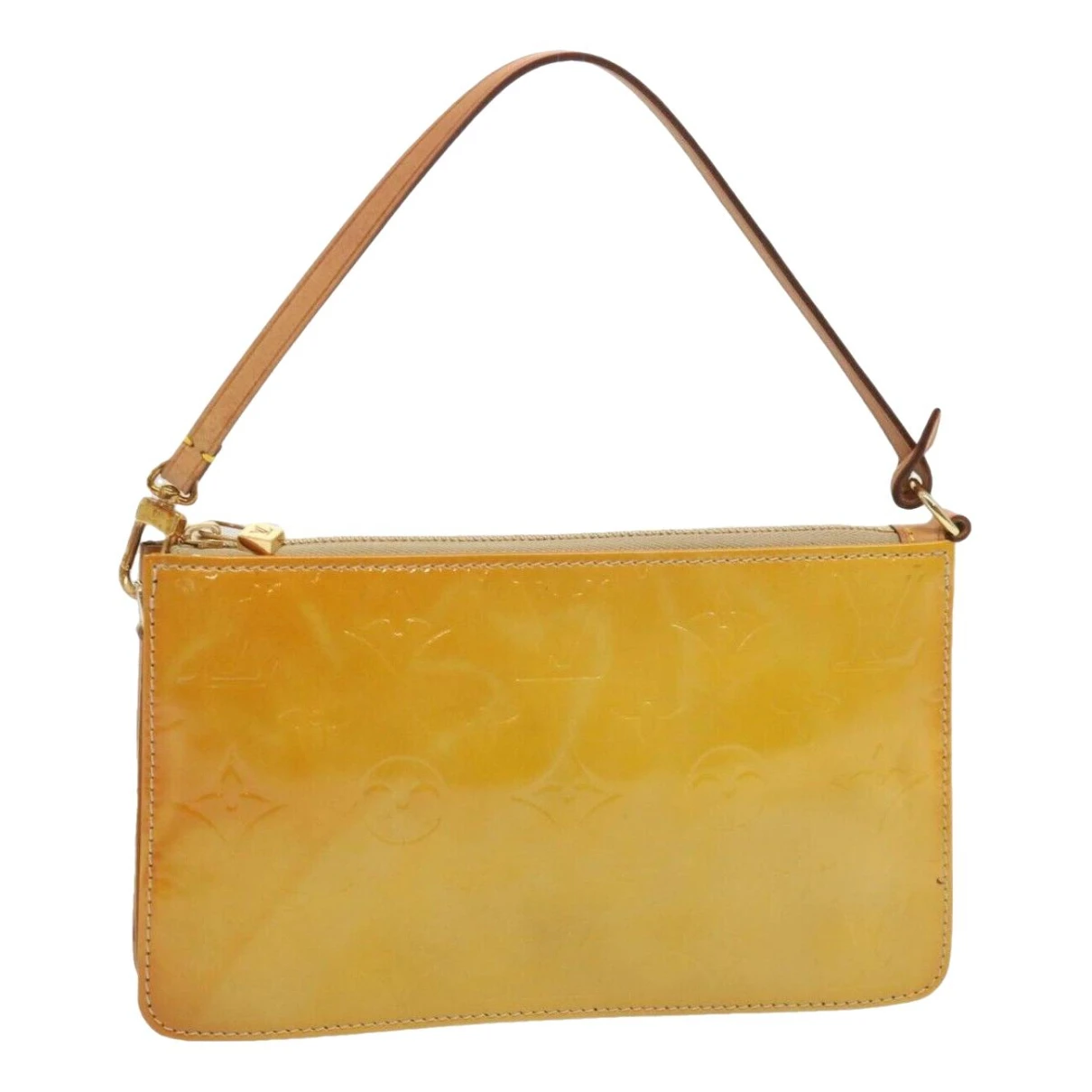 Pre-owned Louis Vuitton Lexington Leather Clutch Bag In Yellow
