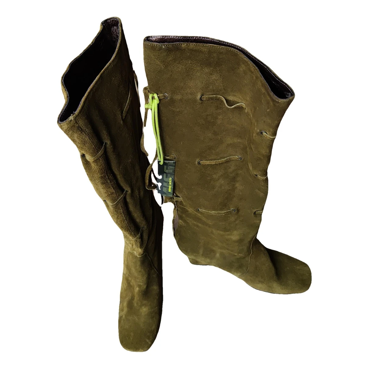 Pre-owned Miss Sixty Leather Boots In Green