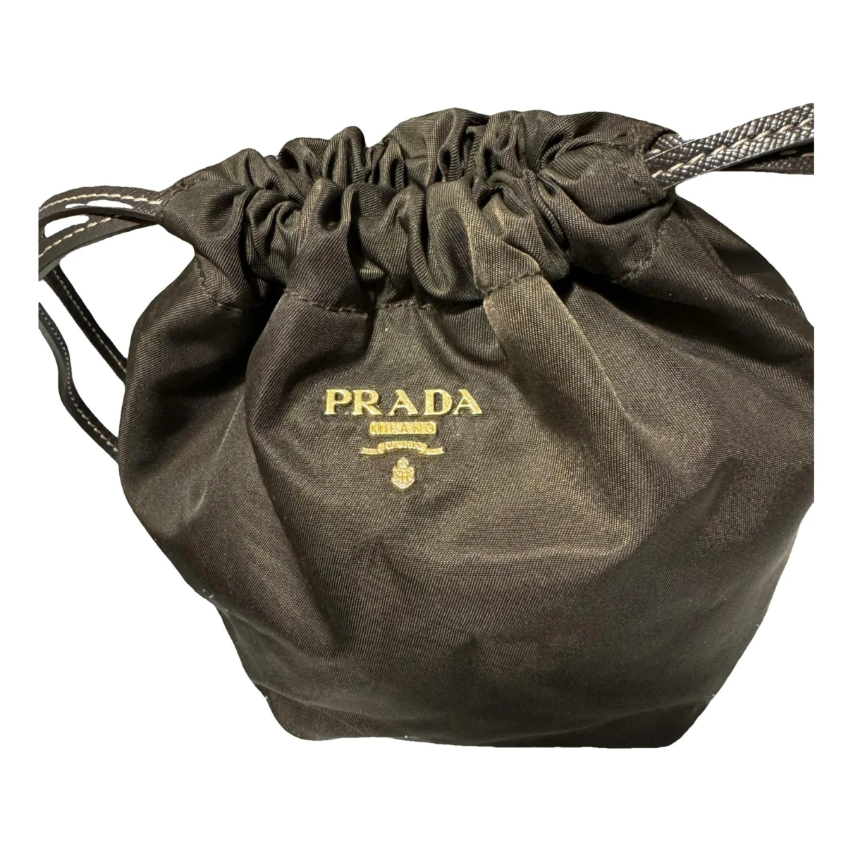 Pre-owned Prada Tessuto Clutch Bag In Brown