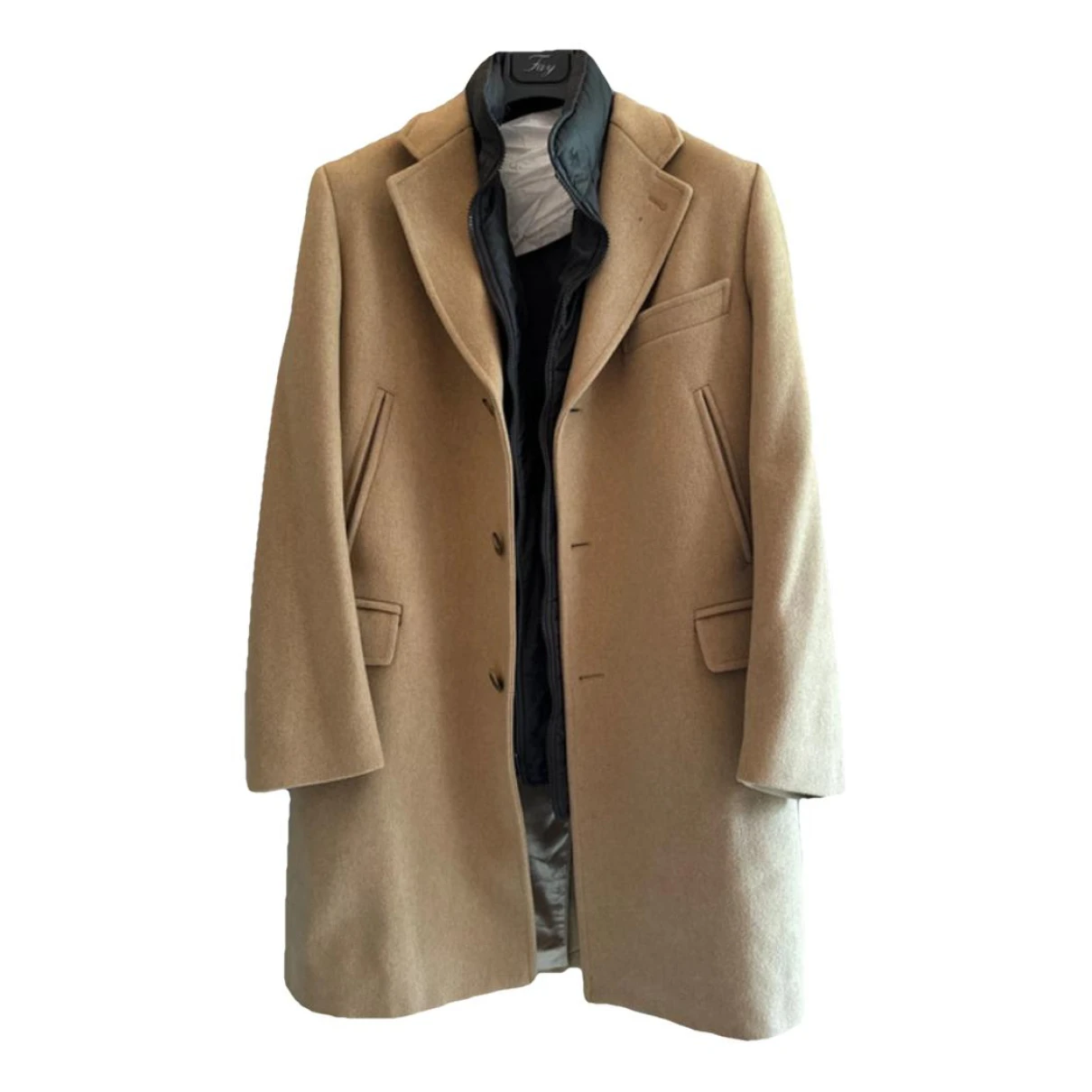 Pre-owned Fay Wool Coat In Camel