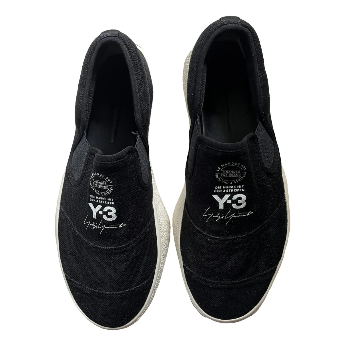 Pre-owned Y-3 By Yohji Yamamoto Cloth Trainers In Black