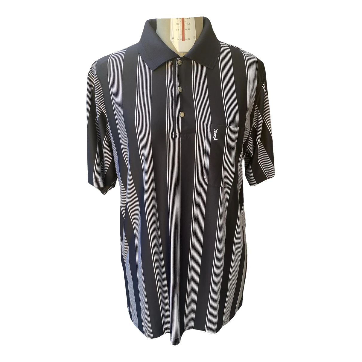 Pre-owned Saint Laurent Silk Polo Shirt In Blue