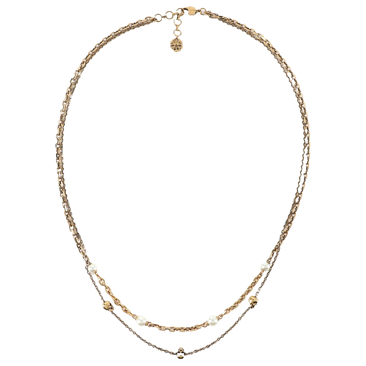 Pre-owned Alexander Mcqueen Necklace In Gold