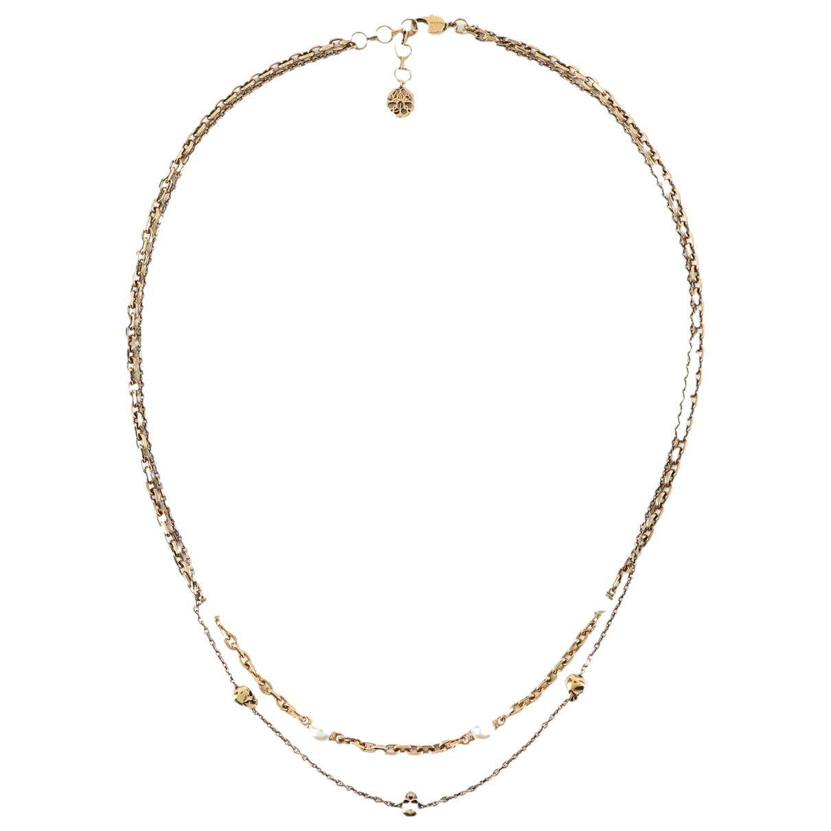 Pre-owned Alexander Mcqueen Necklace In Gold